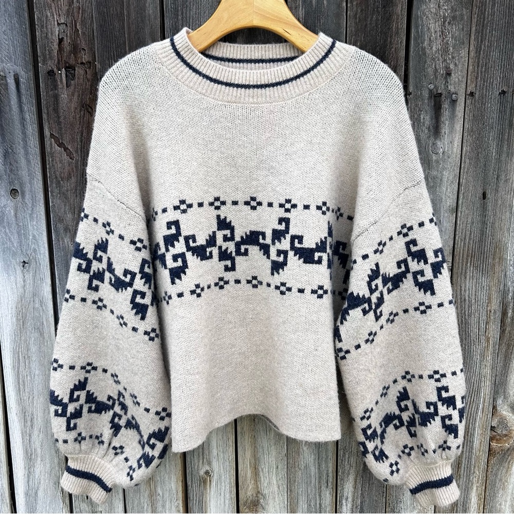 Princess Polly Alpine Sweater Cream Blue 6